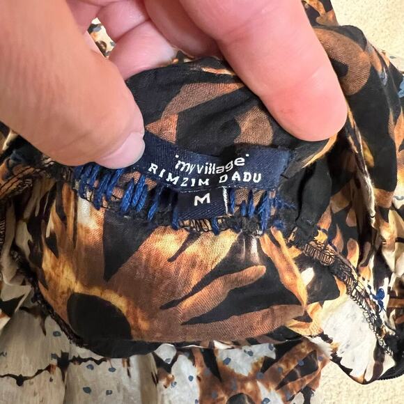 My Village RimZim Dadu Indian Designer Batik Print Mini Dress Size Medium - Picture 8 of 9